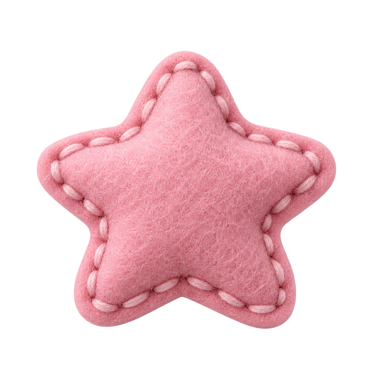 A soft pink felt star